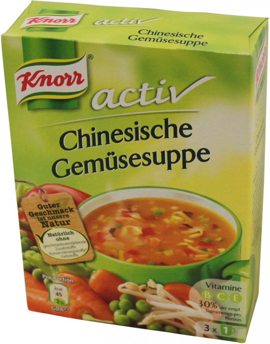 Knorr Active Chinesische Gemüsesuppe 3 Beutel ergibt 3 x 0,15L | saymo ...