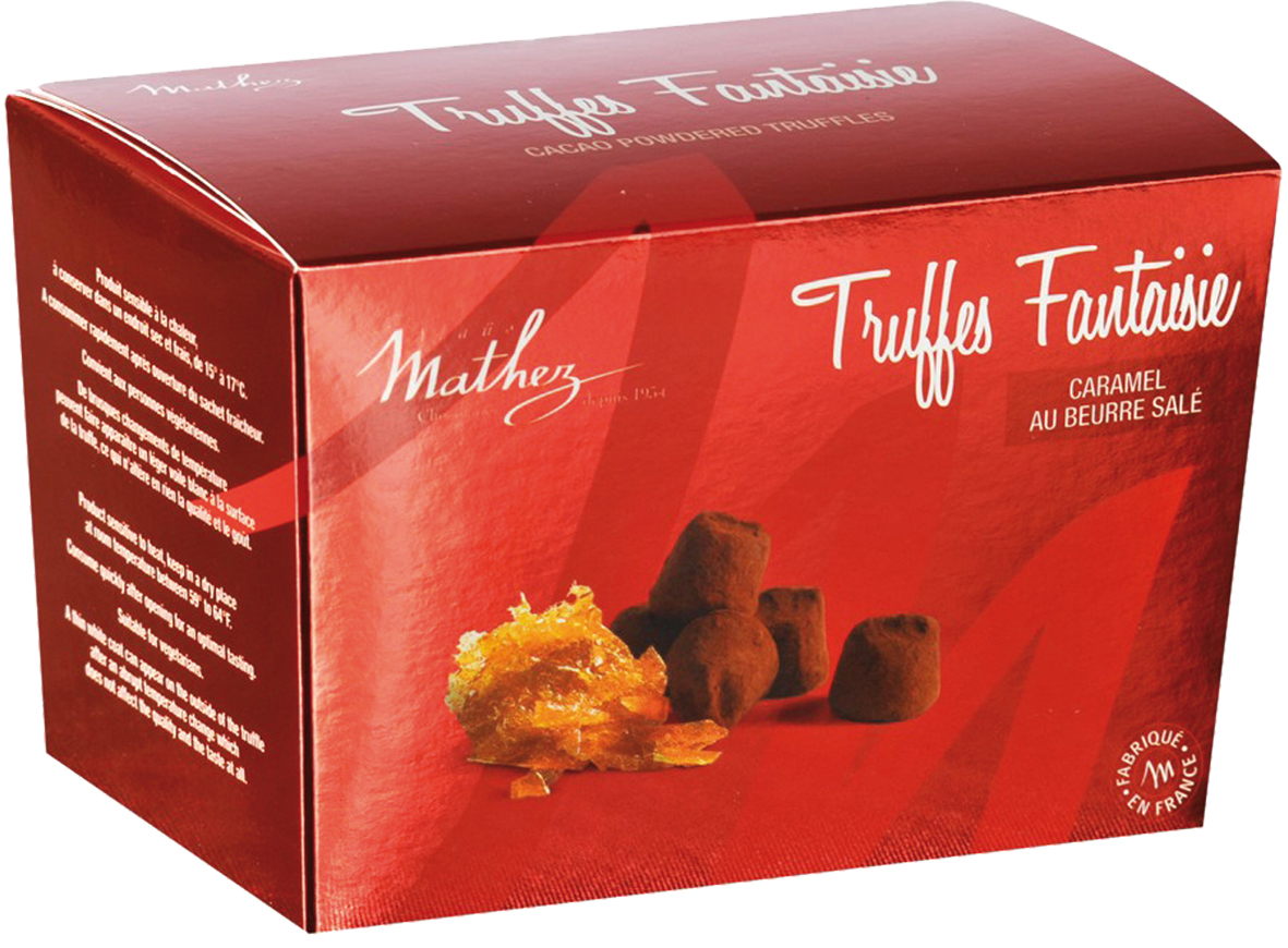 Schokoladentrüffel 'Fantaisie' (Truffes Fantaisie) mit gesalzenem