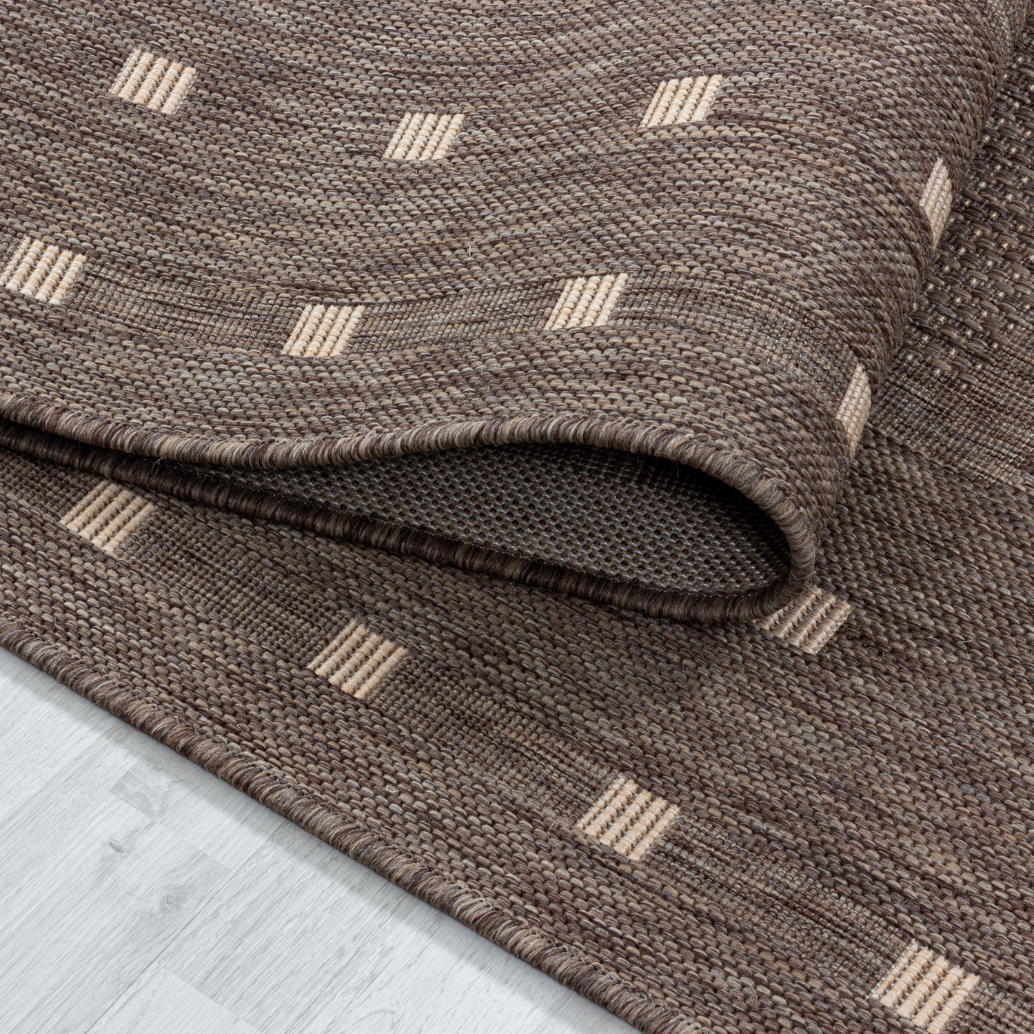 Modern Flachgewebe Teppich Indoor Outdoor Bordüre Muster Sisal Optik in