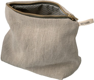 Kosmetikbeutel aus Leinen grau-meliert