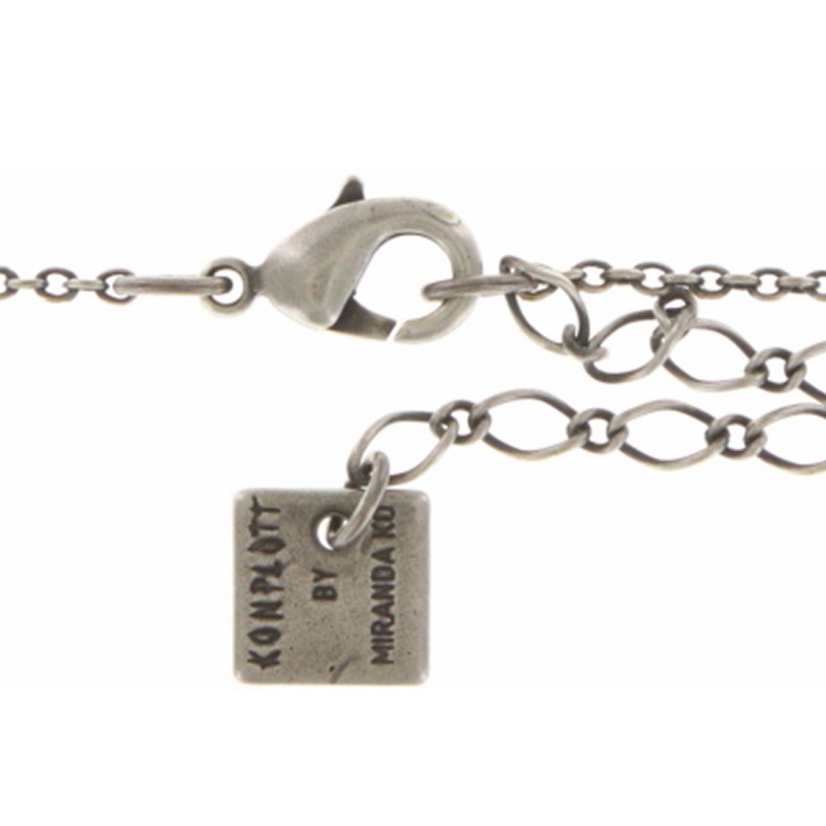 KONPLOT Halskette Rings & Rhythm - Antik Silber | Mit Beweglichen Ringen & Glassteinen | Handgefertigt