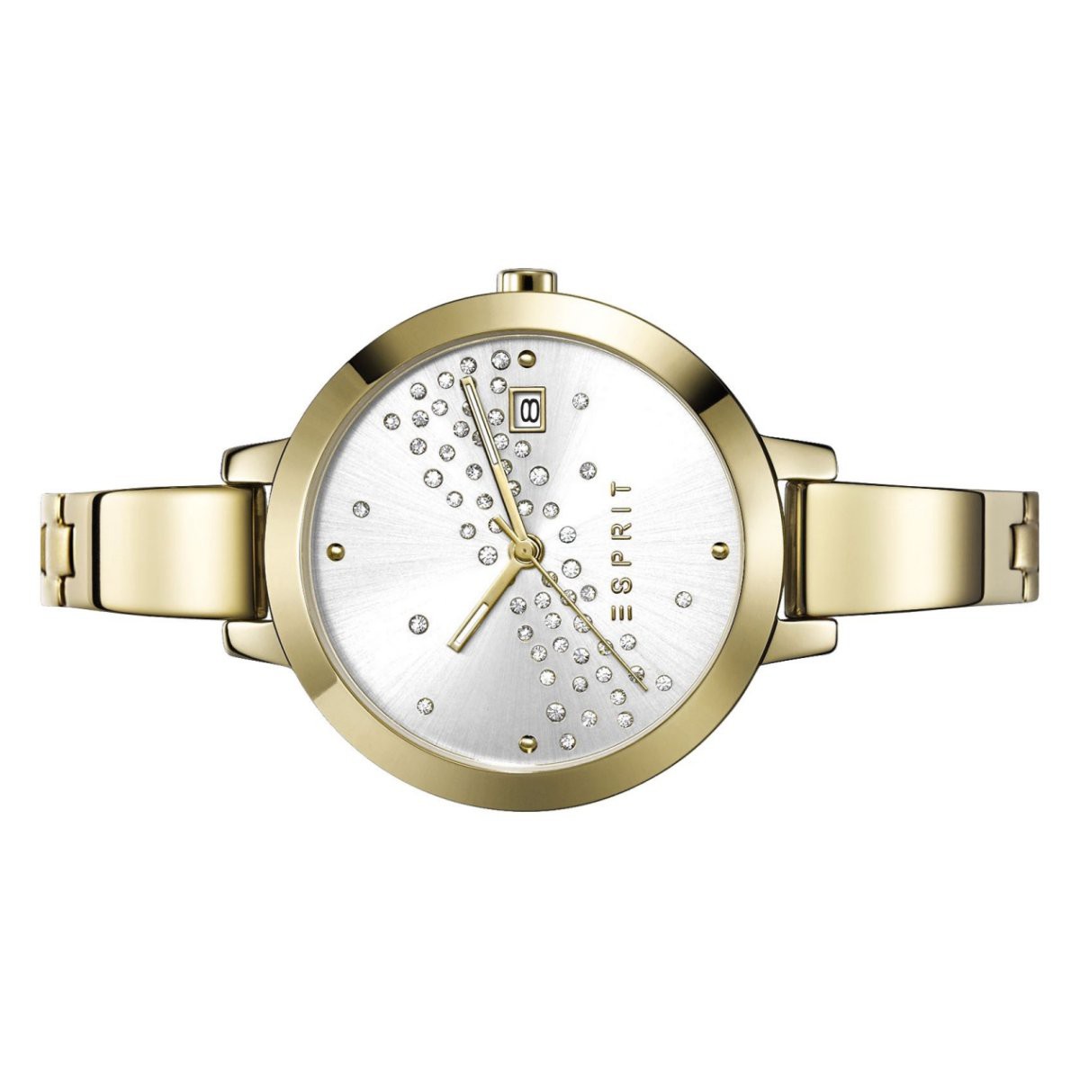 Esprit Damen Uhr Armbanduhr Amelia Dazzle Edelstahl gold ES108482003