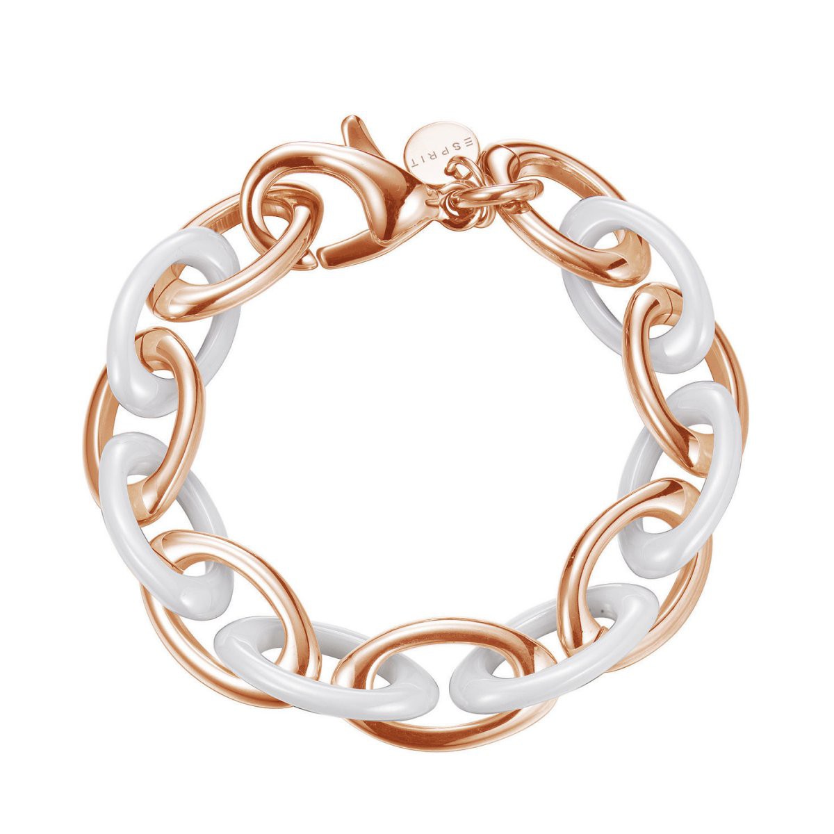 Bracciale Donna Esprit In Acciaio Inox E Pelle Rosa | Lunghezza 16 Cm | Gioiello Moderno Con Astral Rosa | Confezione Regalo