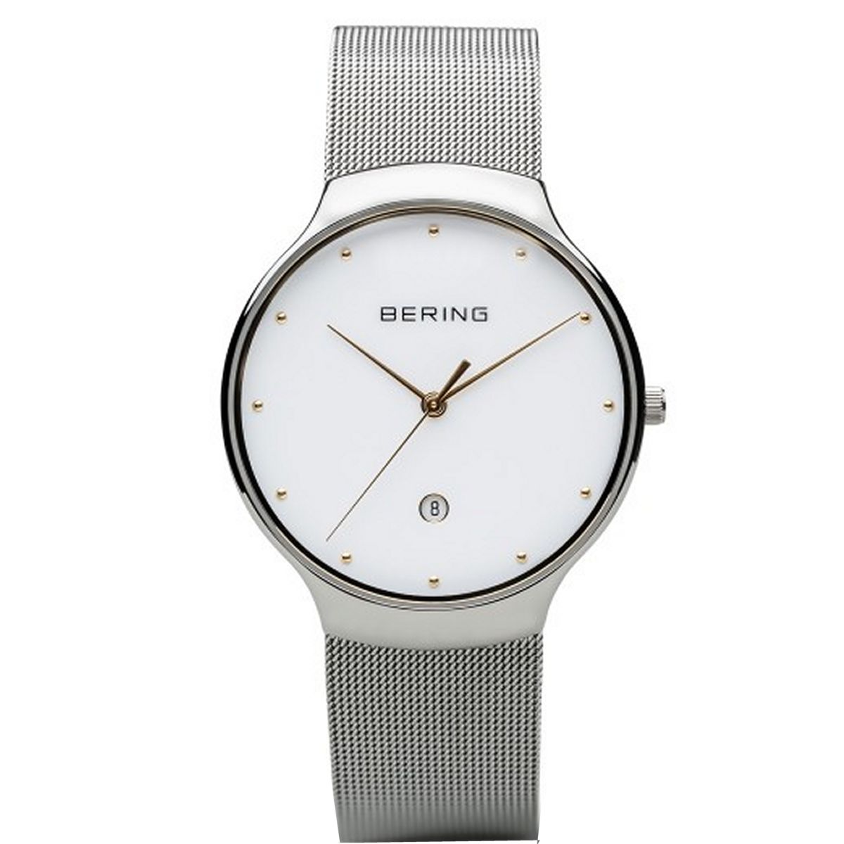 入荷now 口コミ Bering Men's Meshband 13338-001-1 - Classic Slim Wristwatch 時計