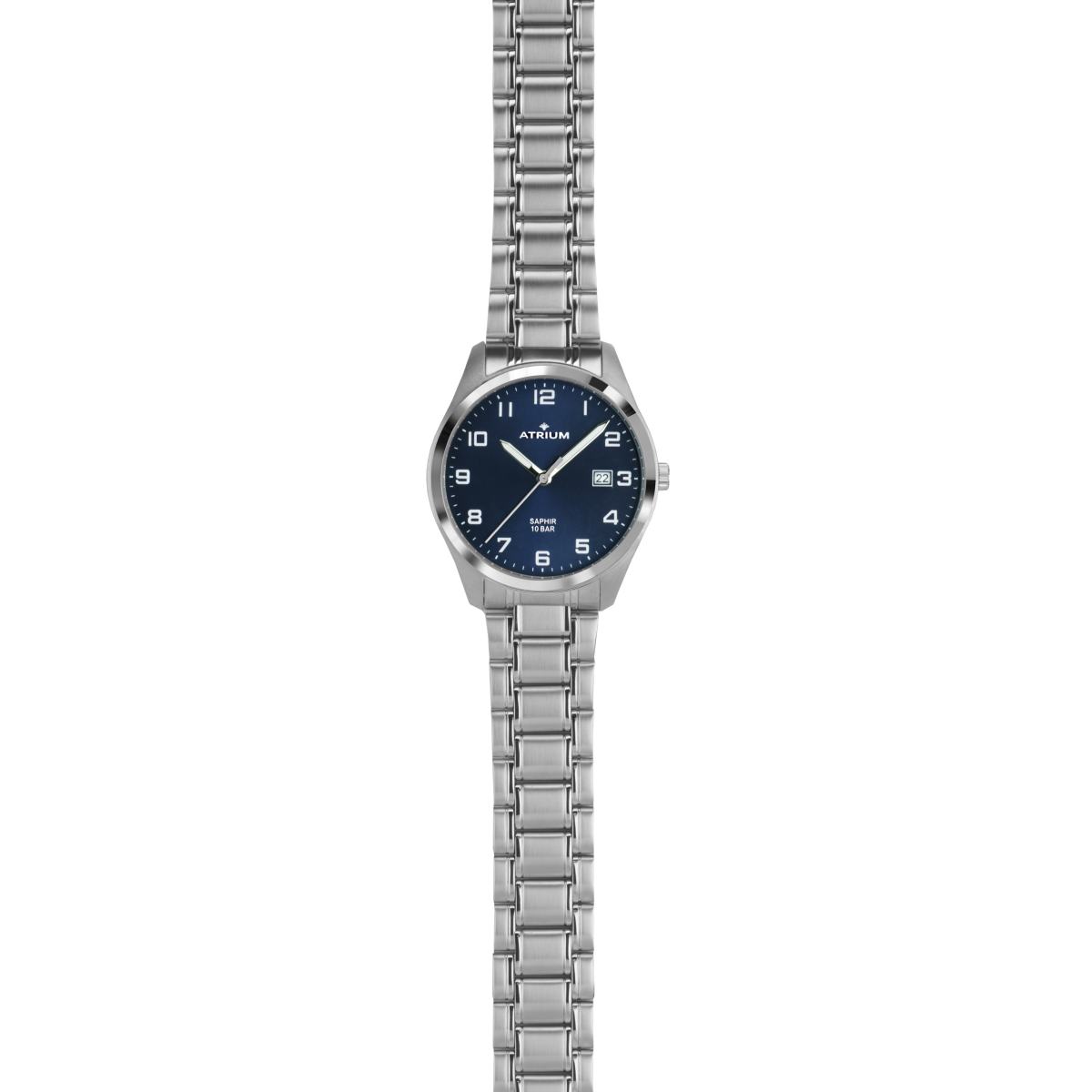 Atrium Orologio Uomo Acciaio – Vetro Zaffiro, Quarzo Giapponese, Datario, 10 Bar – Cassa 41mm, Bracciale Metallo A42-31