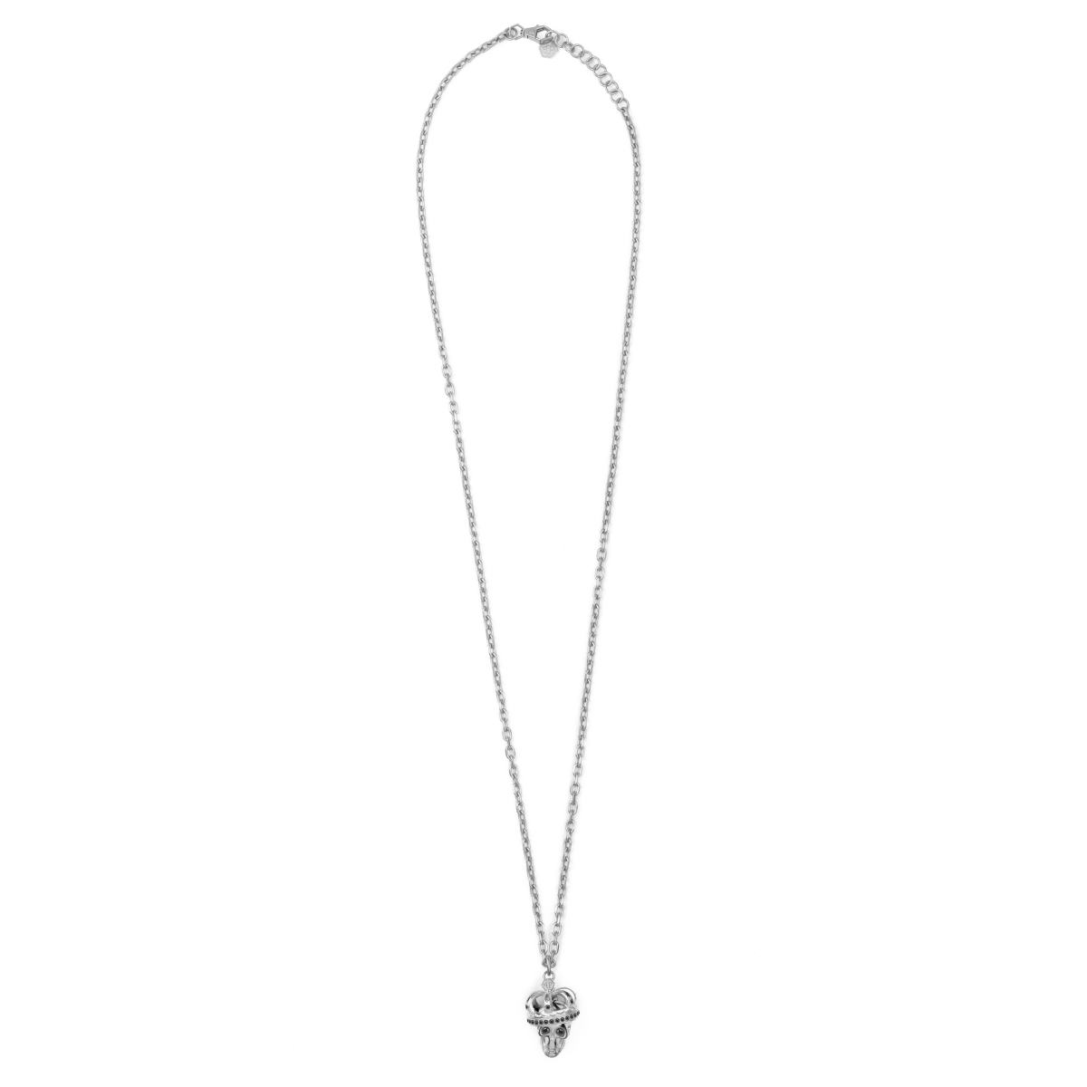 Philipp Plein Men Necklace Stainless Steel Silver 3D SKULL