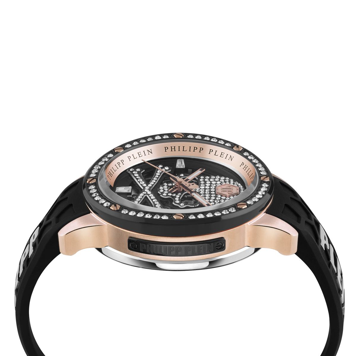 Philipp Plein Plein Rich Orologio automatico da uomo in silicone, Nero/Sw/Argento - Pwuaa0523, cinghia