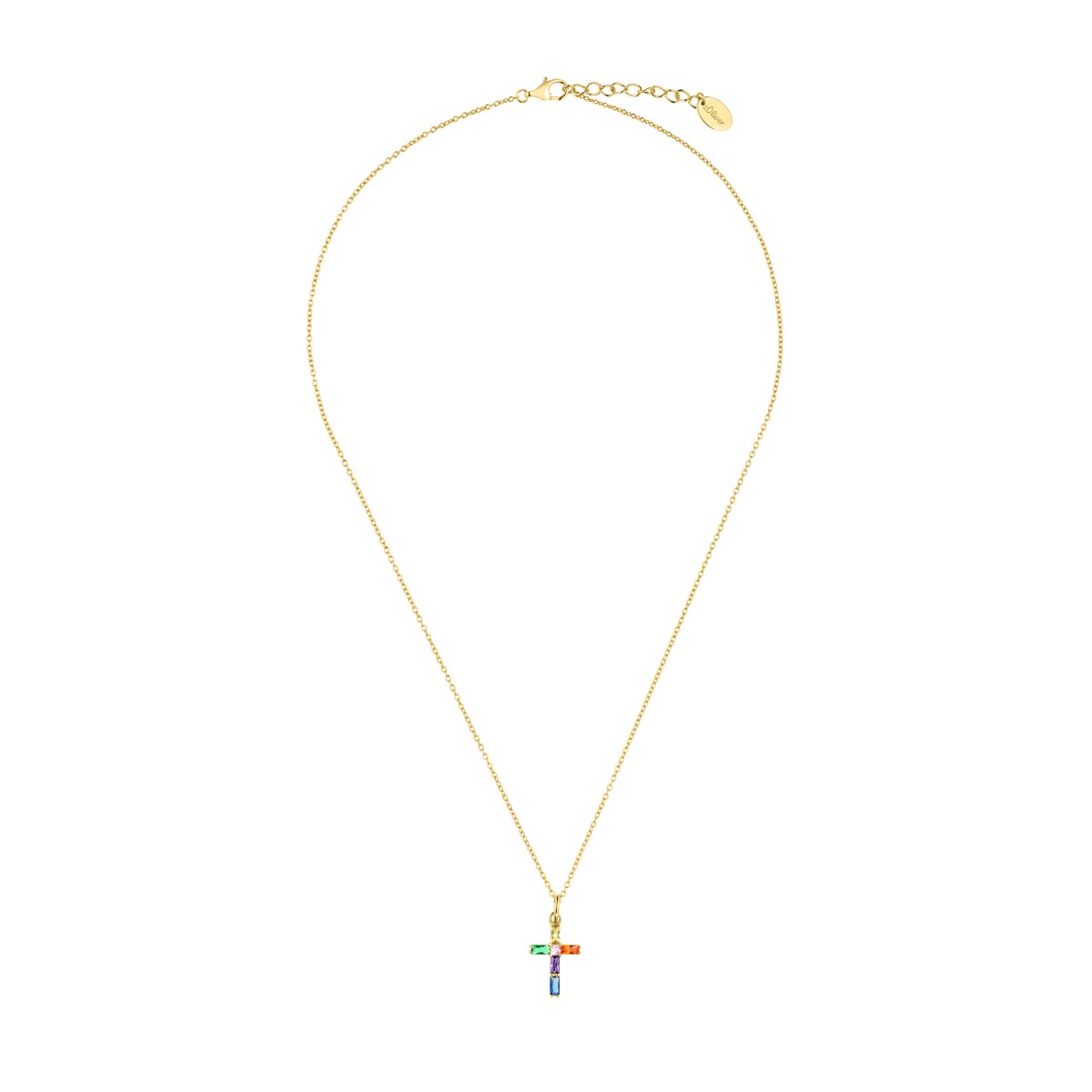 s.Oliver Anello da donna in argento sterling 925, con zirconi sintetici, oro, in confezione regalo, 2036890, 18 (18,5), Argento sterling, Zirconia cubica