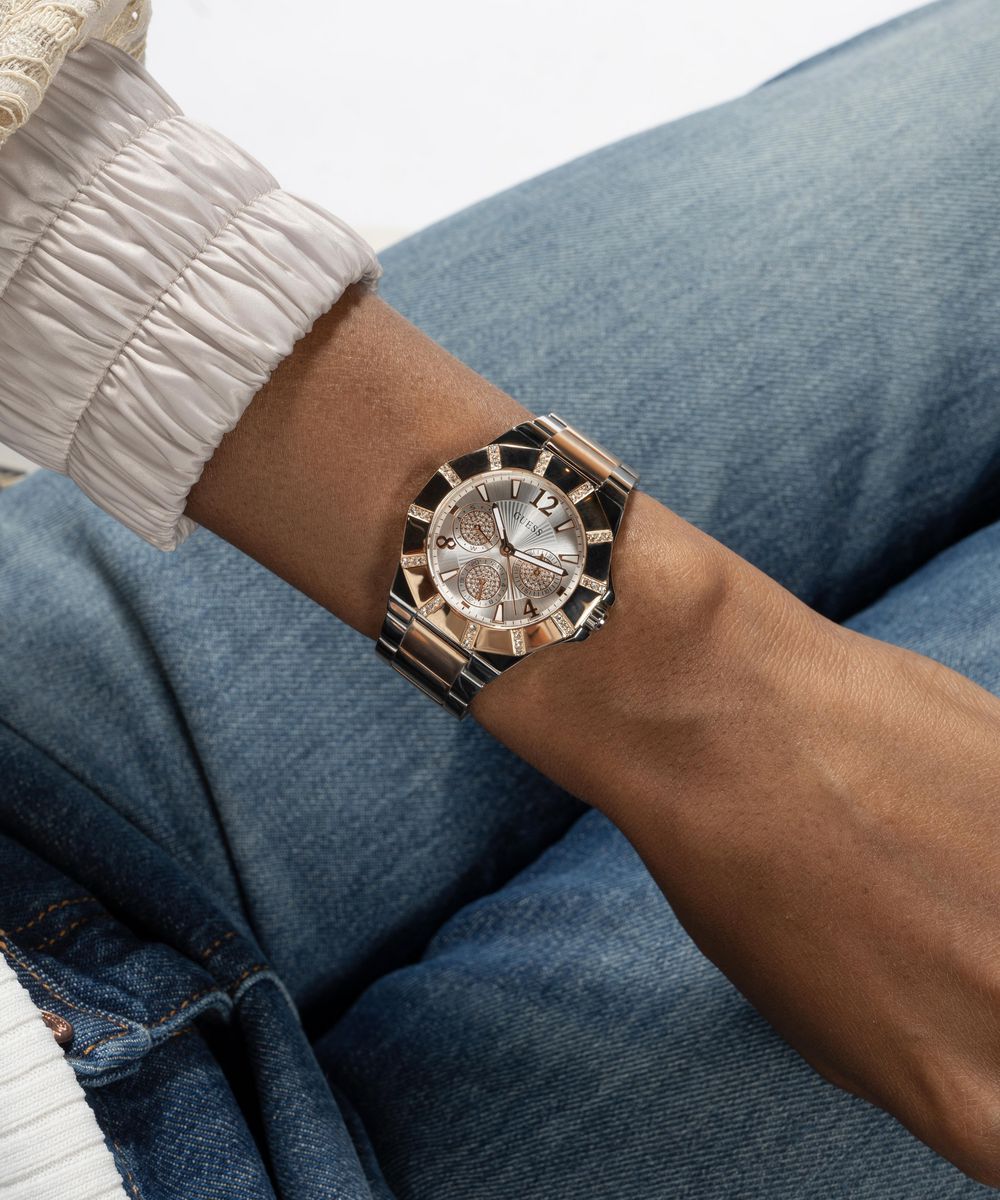 Guess Orologio Uomo GW0616L3 – Quarzo, Cronografo, Cinturino In Acciaio Inox Multicolore