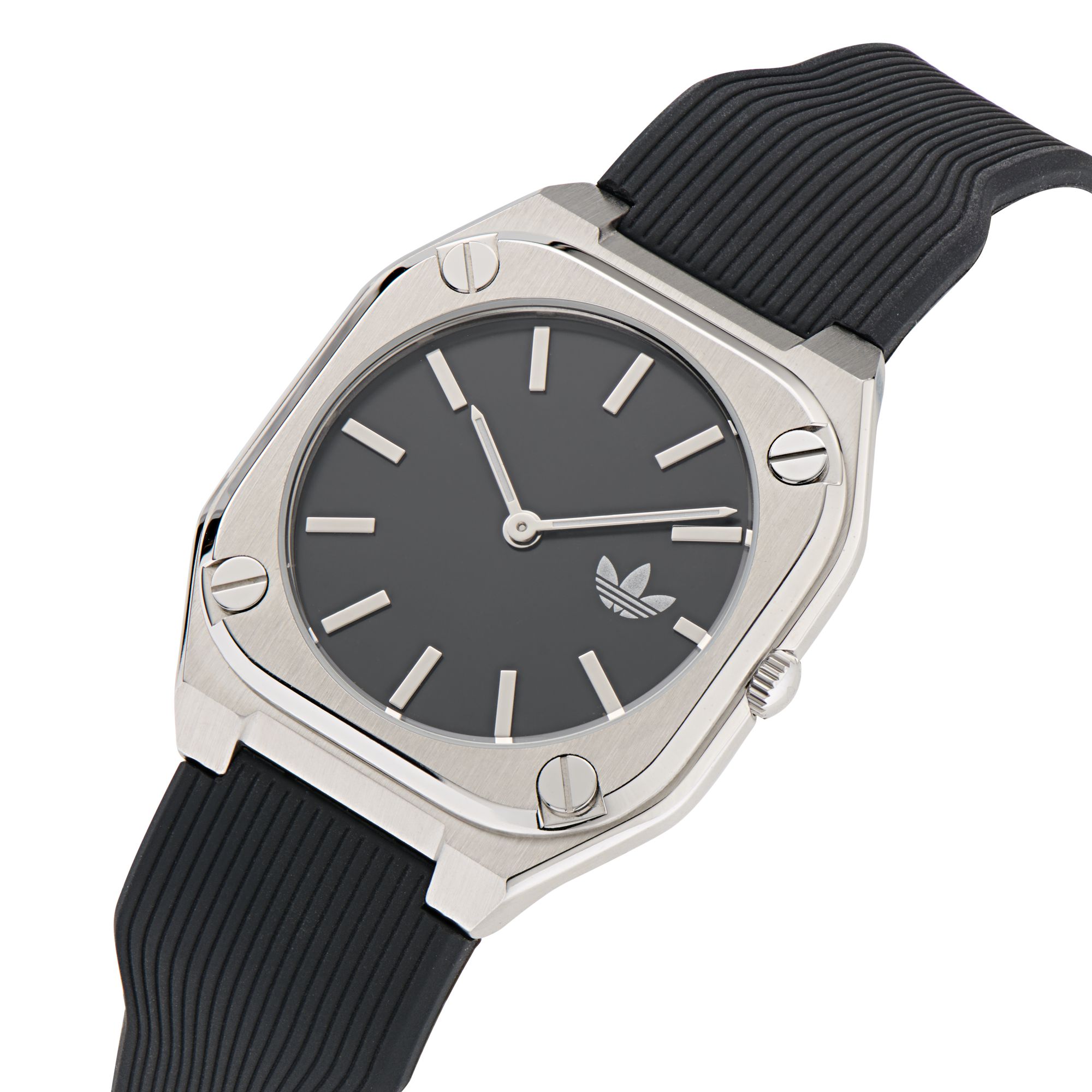 Groundwater Age ハードカバー ji2 Adidas Unisex Watch CITY TECH THIN Silicone Black AOFH24002