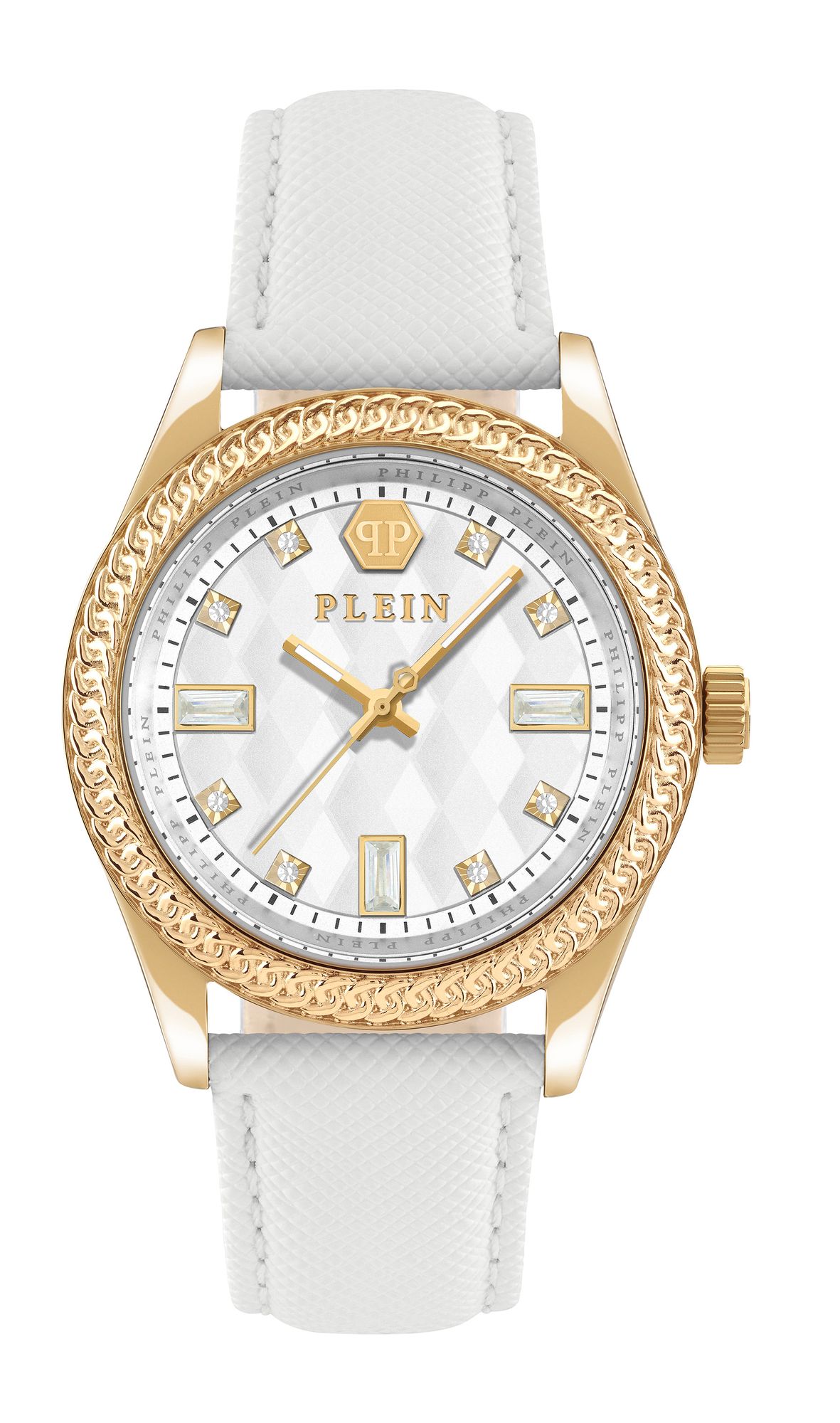 Philipp Plein Orologio Donna Al Quarzo - Cassa Acciaio 32mm, Quadrante Bianco, Cinturino In Pelle O Acciaio