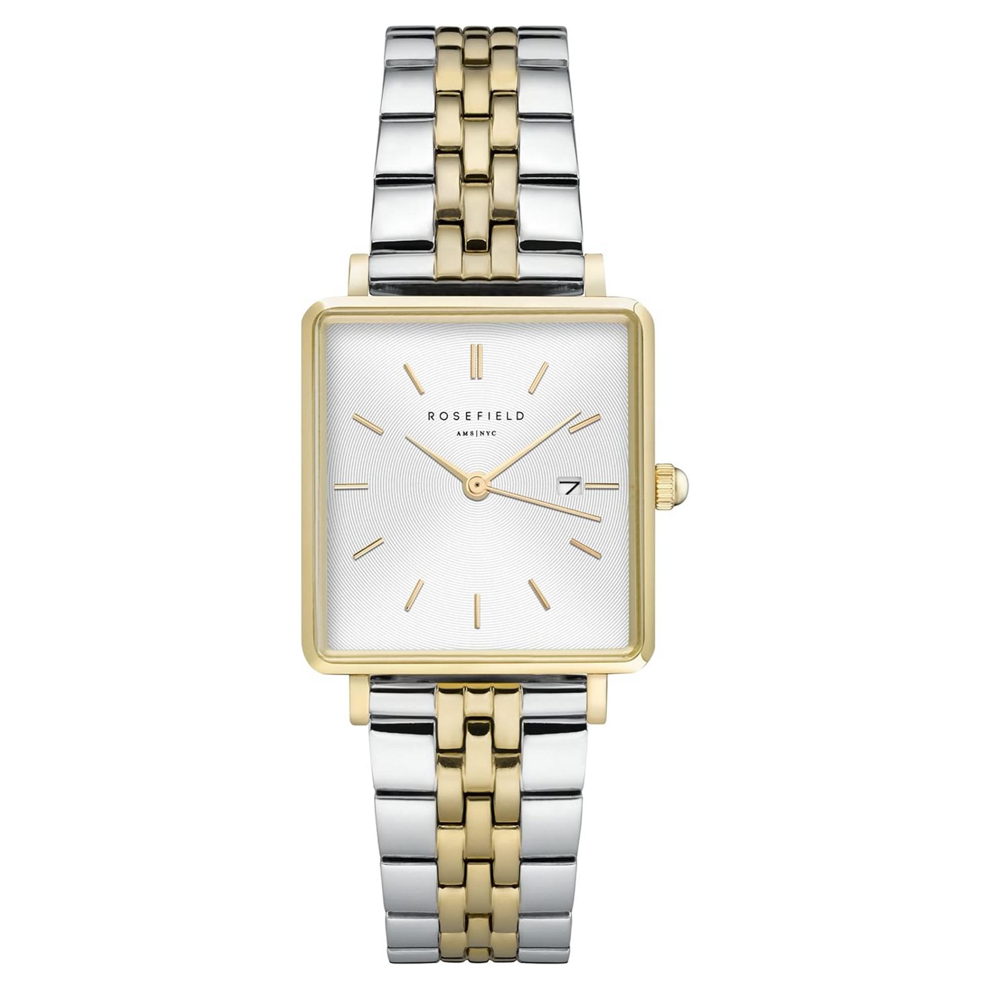 Montre Femme Rosefield Boxy Duotone QVSGD-Q013-1 Acier Bicolore