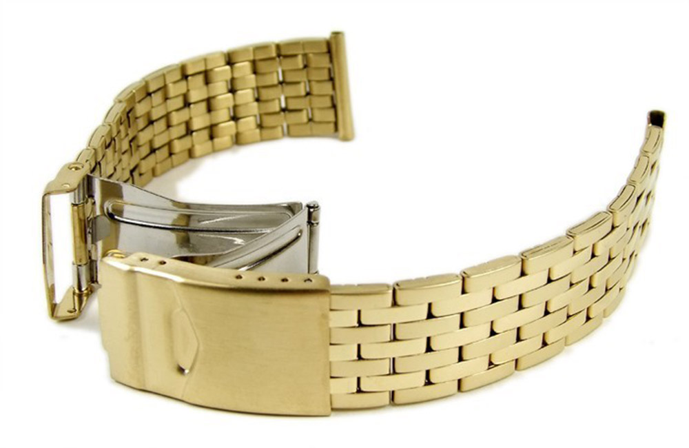 Bracelet De Montre Acier Inoxydable 18mm Or IP - Fermoir Déployant Osco