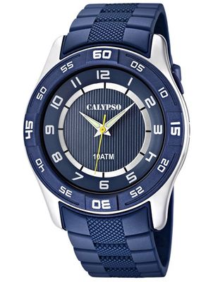 Calypso analog 10 K6062/2 | Center Armbanduhr Herren blau mit Leuchtzeigern Minott ATM