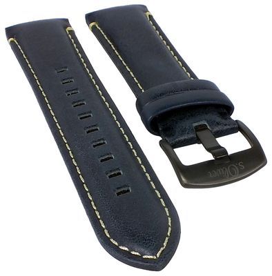 SO-3181-LC Ersatzband Uhrenarmband Leder blau 22mm
