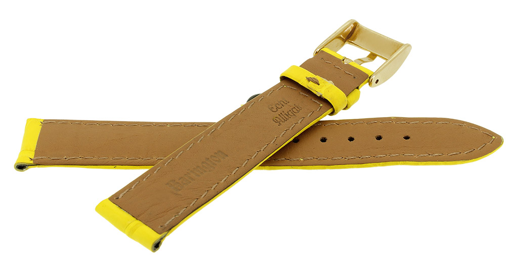Uhrenarmband 18mm Goldbraun Echt Straußen-Bein Von BARINGTON