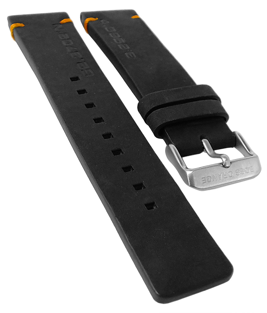 Hugo Boss Orange > Uhrenarmband 22mm Leder schwarz > 1550020 | Minott Center