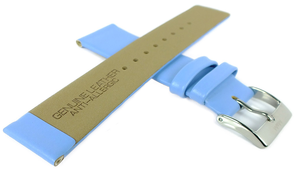 M&M Basic Line 40 | Uhrenarmband 20mm blau glattes Leder M11870 