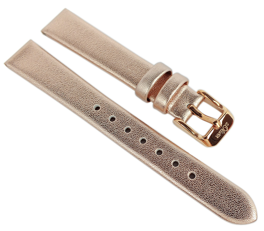 s.Oliver Uhrenarmband 14mm Leder rosefarben glänzend SO-2922-LQ 