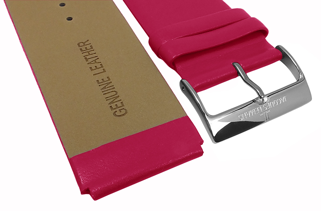 Jacques Lemans Design Collection | Uhrenarmband Leder pink 1-2057J 