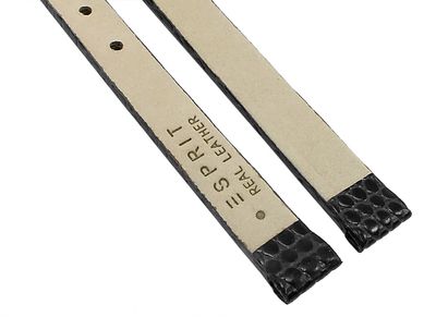 Esprit Uhrenarmband 7mm | Leder schwarz Eidechsenprägung  