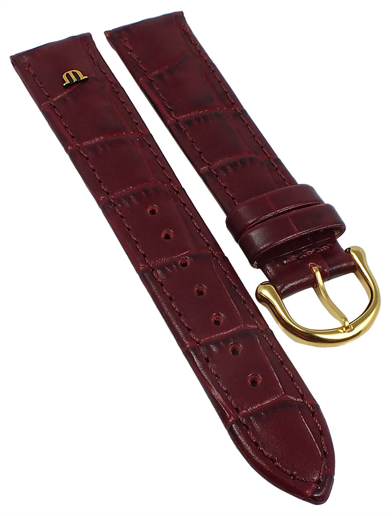 Herren-Uhrenarmband, 18 Mm, Extra Lang, Kroko-Optik, Gepolstert, Mit