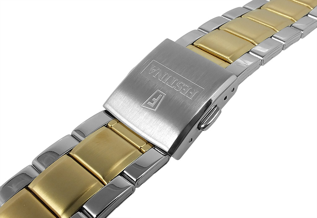Festina Chronograph Uhrenarmband 22mm Edelstahl bicolor F16761 