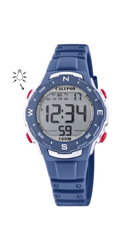 Calypso Digitale K5836/1 – Orologio Uomo Digitale 10 ATM, Cronometro, Allarme, Timer, Cinturino In Gomma – Collezione Flash Time