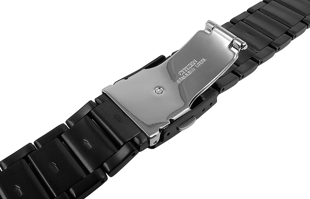 Citizen Eco Drive Uhrenarmband 23mm Edelstahl schwarz 4-S090806 