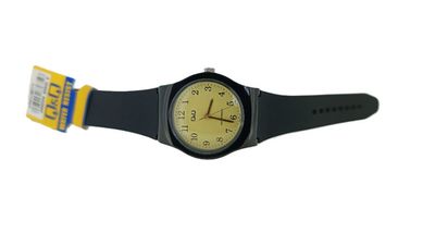 Q&Q Damenuhr Ø 29mm Analog BAR schwarzes Silikonband Minott Center