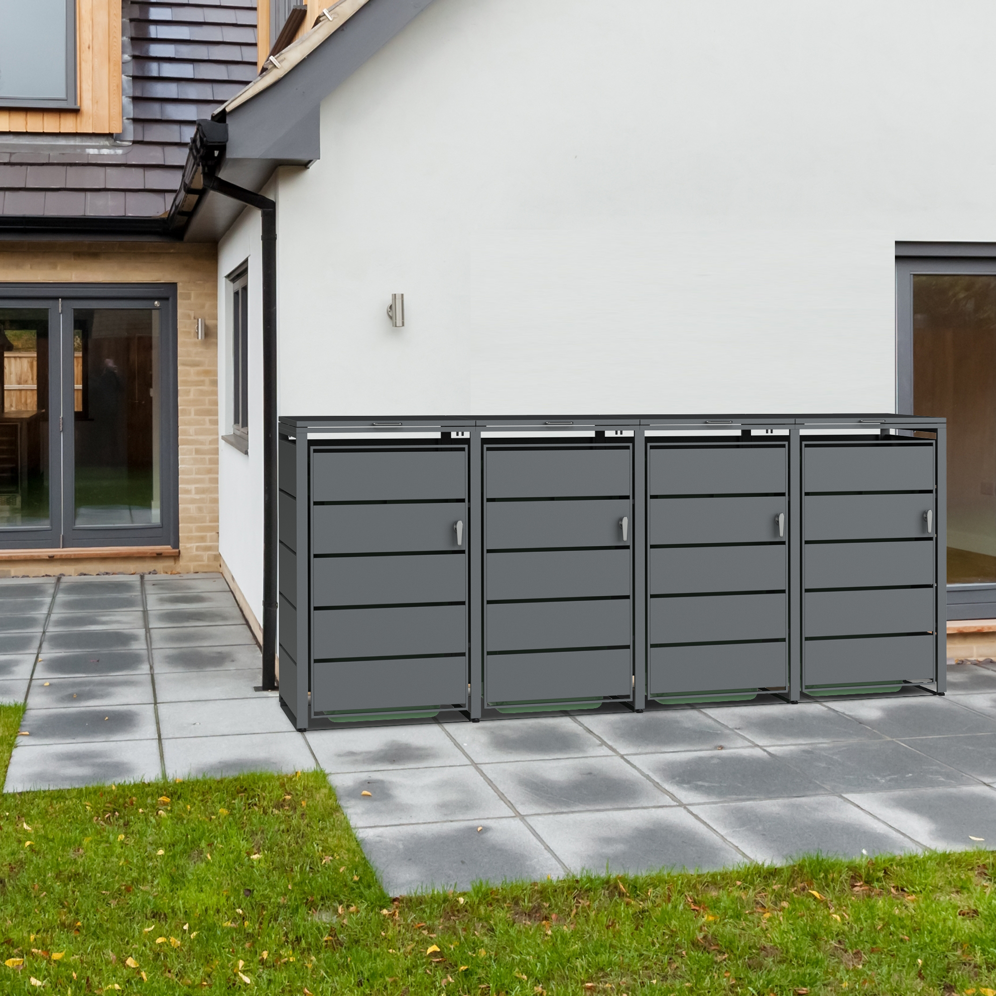 Mülltonnenbox Magnus - Habillage De Poubelle Anthracite, étanche, En Acier Galvanisé