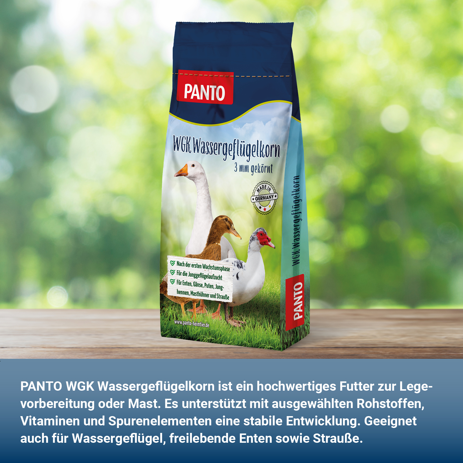 Wassergeflügelkorn • 3 mm Körnung • Alleinfutter für Wassergeflügel • 10 kg Wassergeflügelkorn • 3 mm Körnung • Alleinfutter für Wassergeflügel • 10 kg