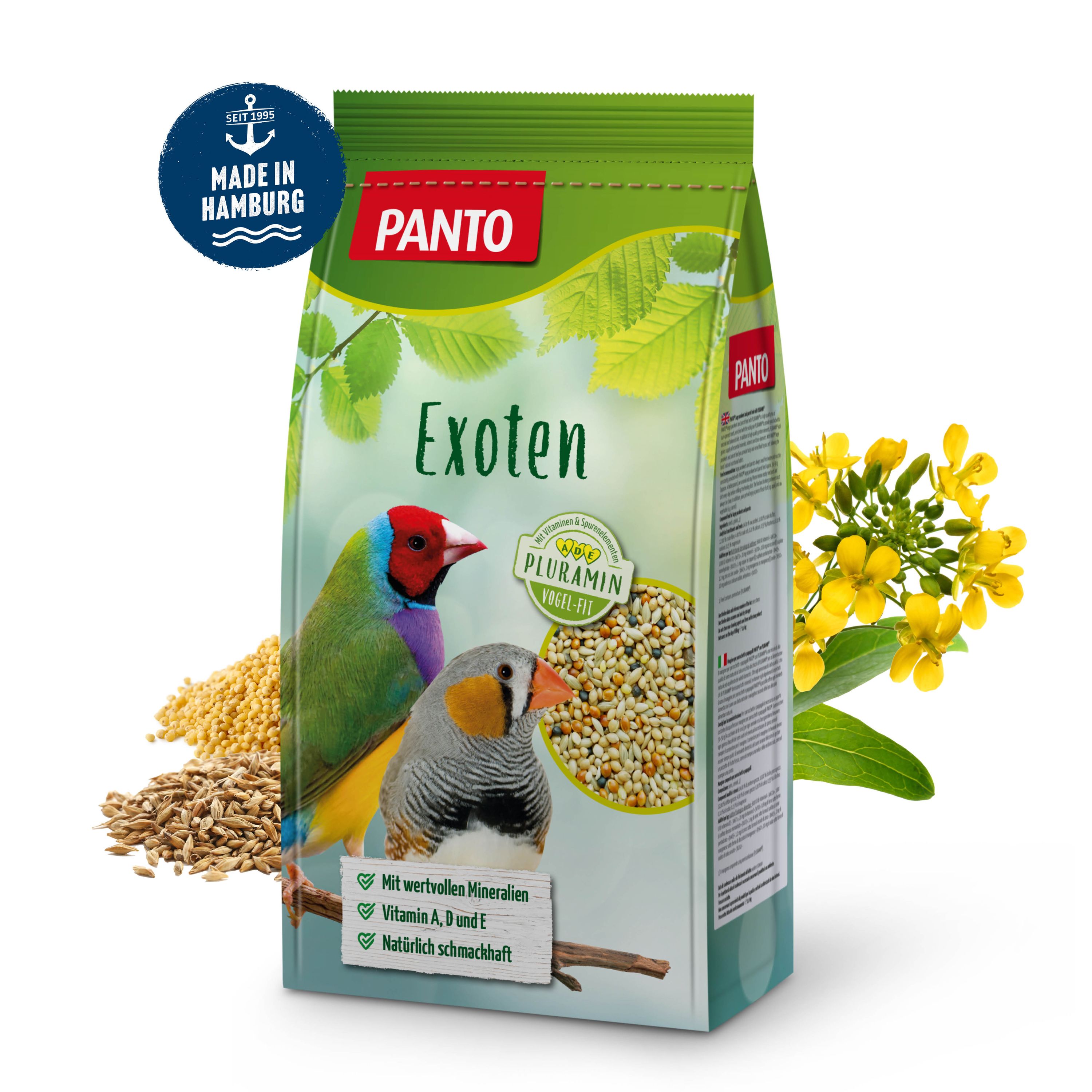 PANTO® Exotenfutter mit Pluramin® · Für Exoten & Ziervögel · 12,5 Kg PANTO® Exotenfutter mit Pluramin® · Für Exoten & Ziervögel · 12,5 Kg