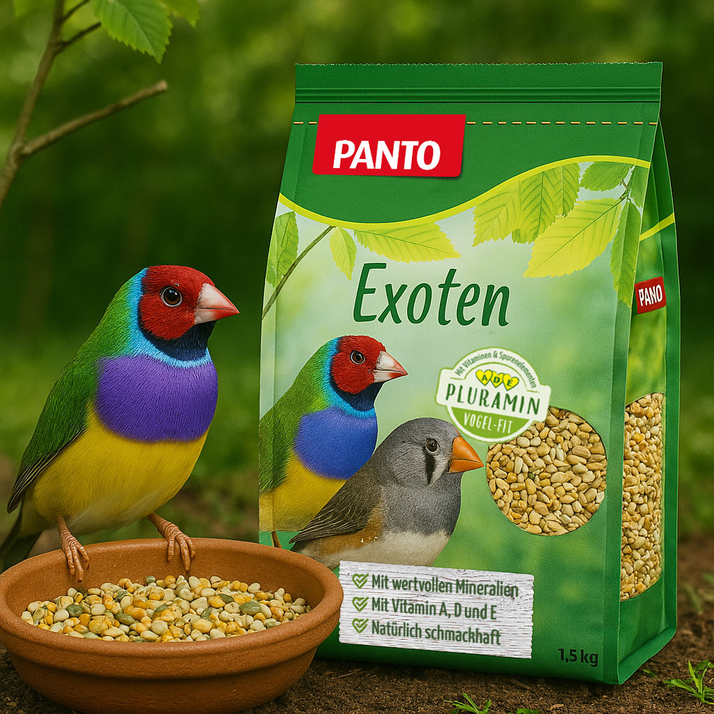 PANTO® Exotenfutter mit Pluramin® · Für Exoten & Ziervögel · 12,5 Kg PANTO® Exotenfutter mit Pluramin® · Für Exoten & Ziervögel · 12,5 Kg