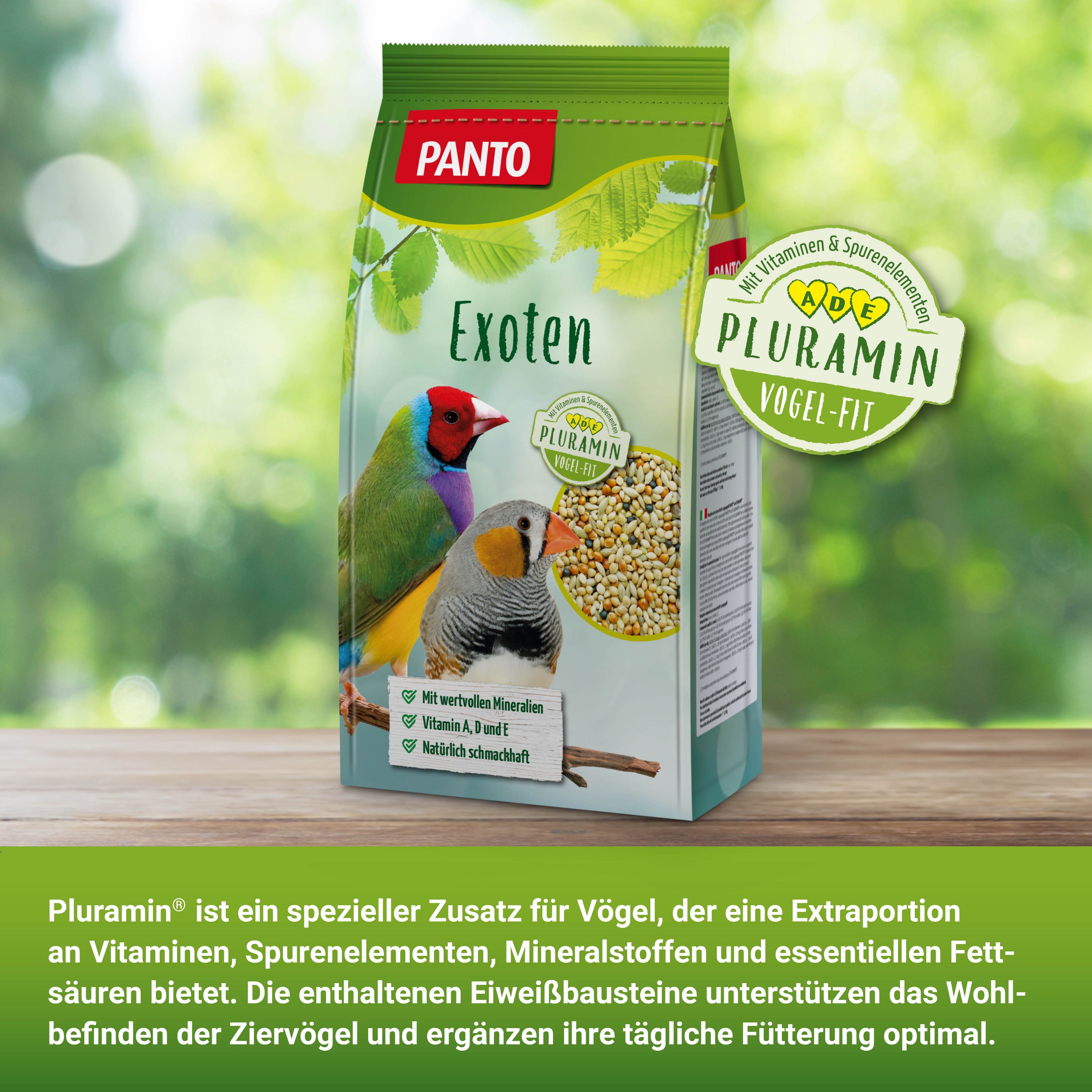 PANTO® Exotenfutter mit Pluramin® · Für Exoten & Ziervögel · 12,5 Kg PANTO® Exotenfutter mit Pluramin® · Für Exoten & Ziervögel · 12,5 Kg