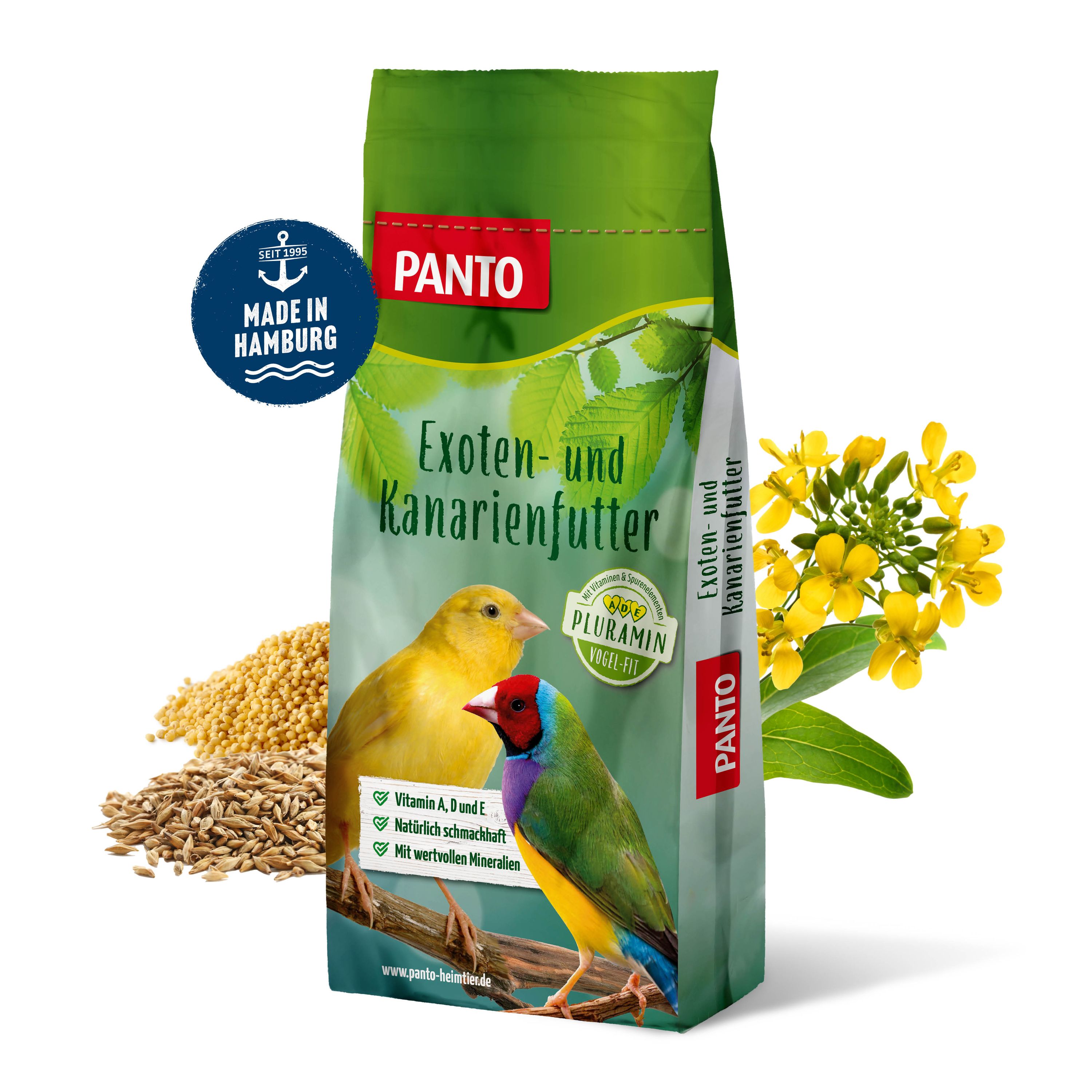 PANTO® Exotenfutter mit Pluramin® · Für Exoten & Ziervögel · 12,5 Kg PANTO® Exotenfutter mit Pluramin® · Für Exoten & Ziervögel · 12,5 Kg