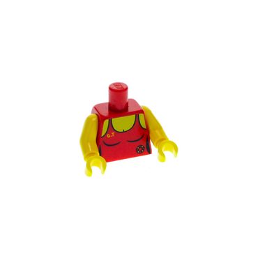Lego Plain Red Minifigure Torso With Yellow Hands X1 Spare Parts