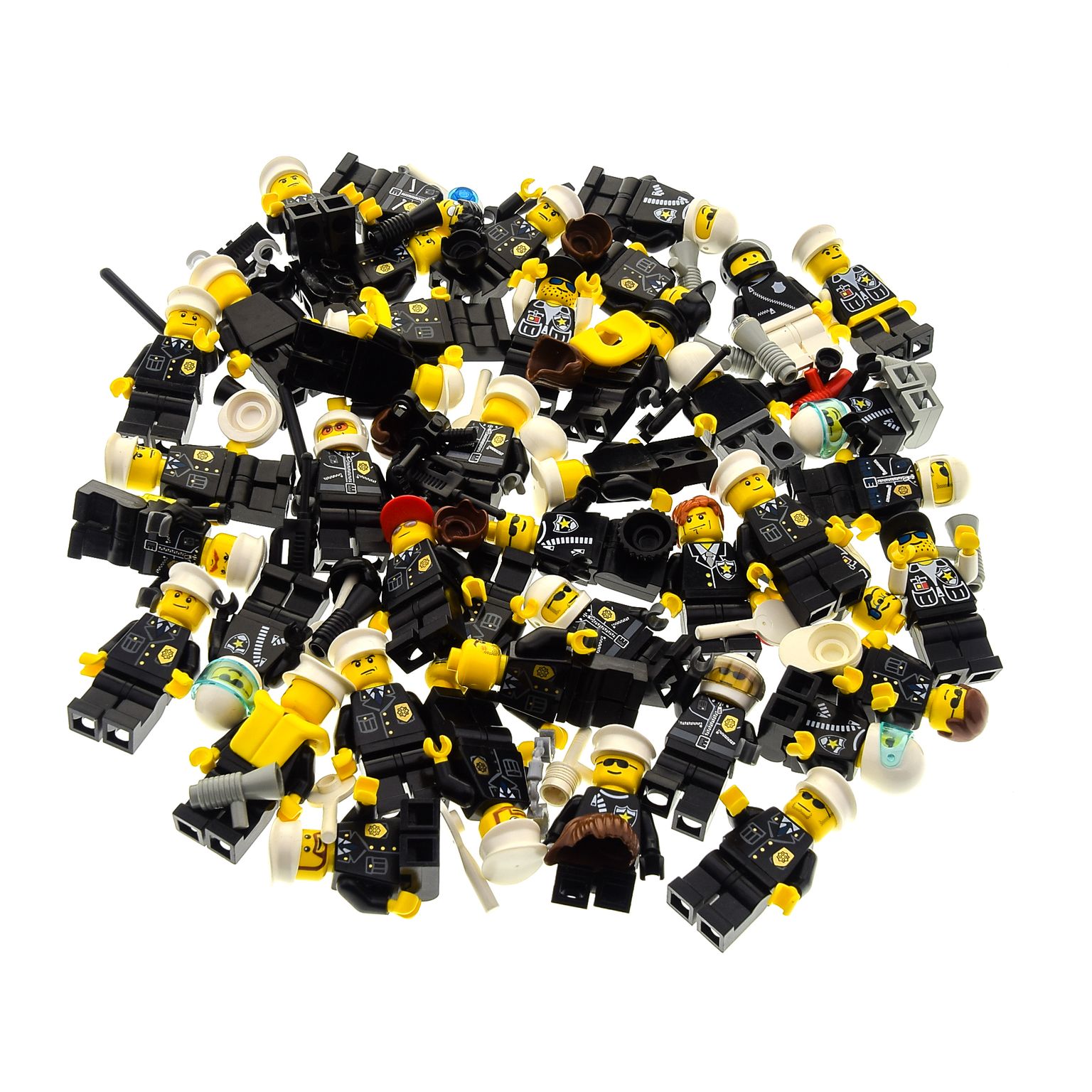 5 X Lego Brick Minifigs Town City Police Figures Randomly Mixed With