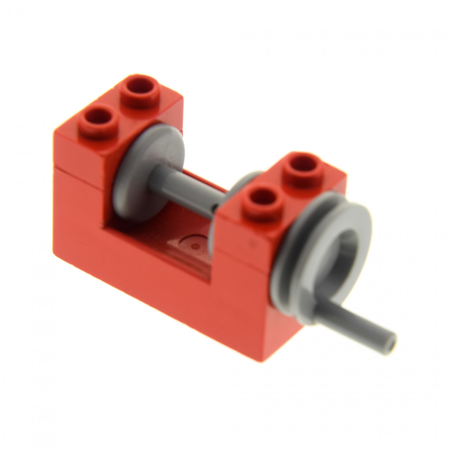 Red 1 x Lego 73037 String Reel Winch Light Gray Drum