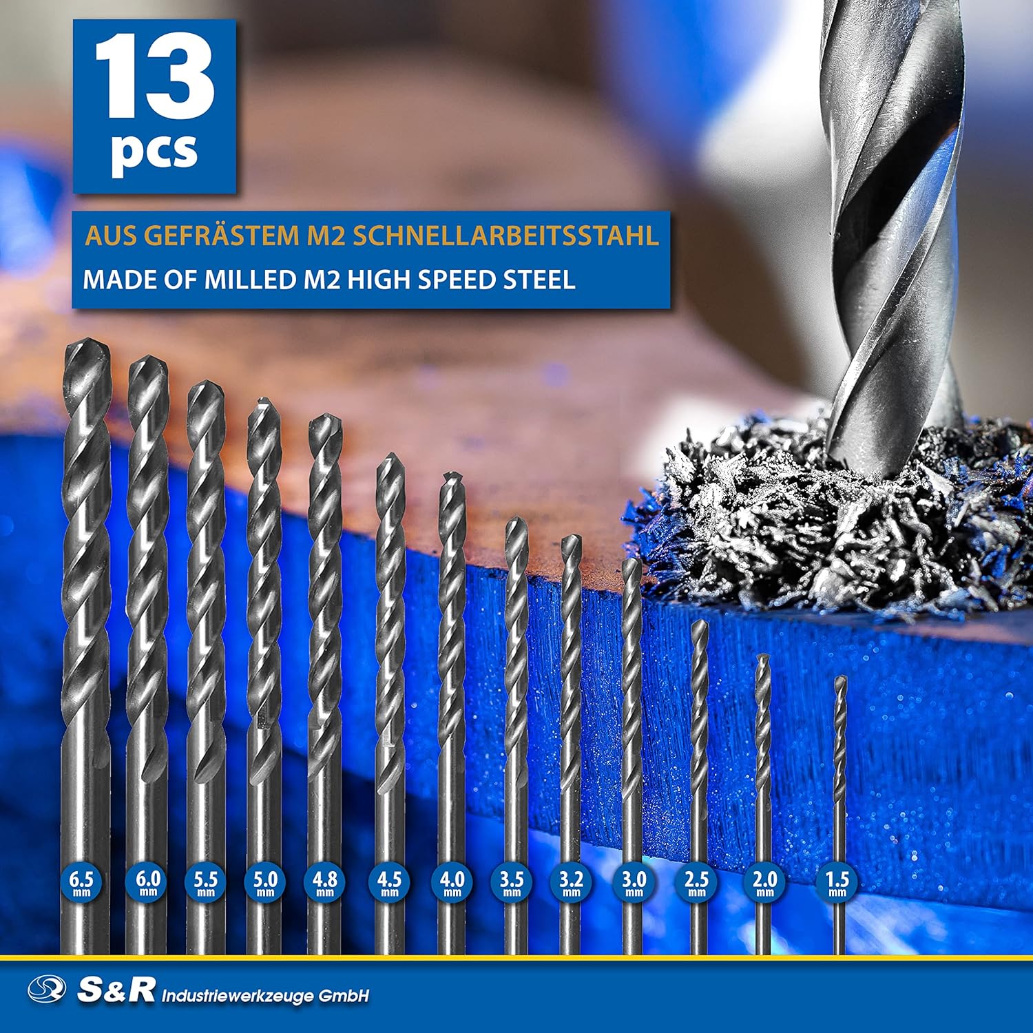 Set Di Punte Da Trapano Per Mancini Da 13 Pezzi In Acciaio Ad Alta Velocà Rivesto In Nruro Di Tanio Per Utensili Per La Lavorazione Del Legno In Metallo