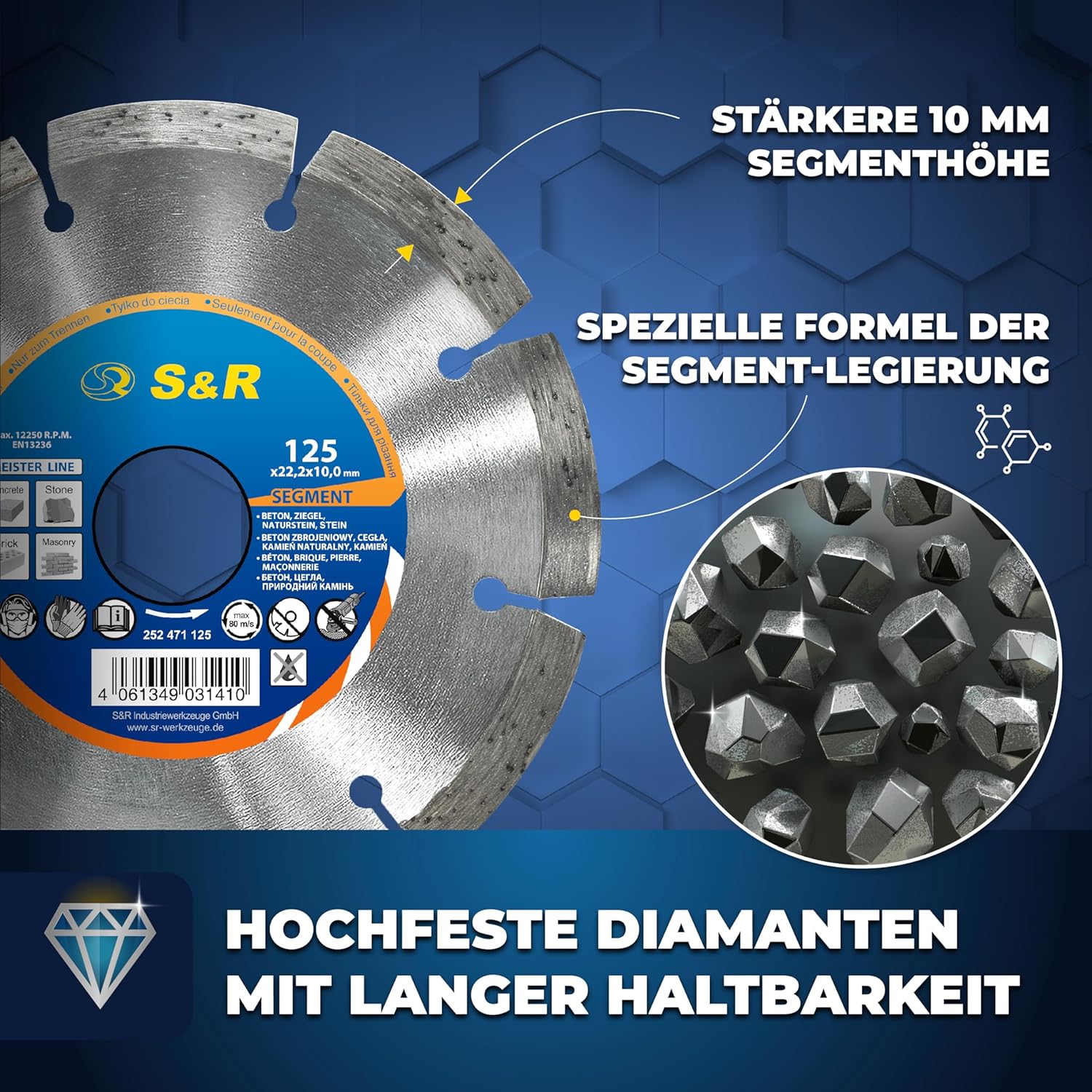 Disque à Tronçonner Diamant - Standard-plus - Béton - 115 à 800mm - Hauteur D