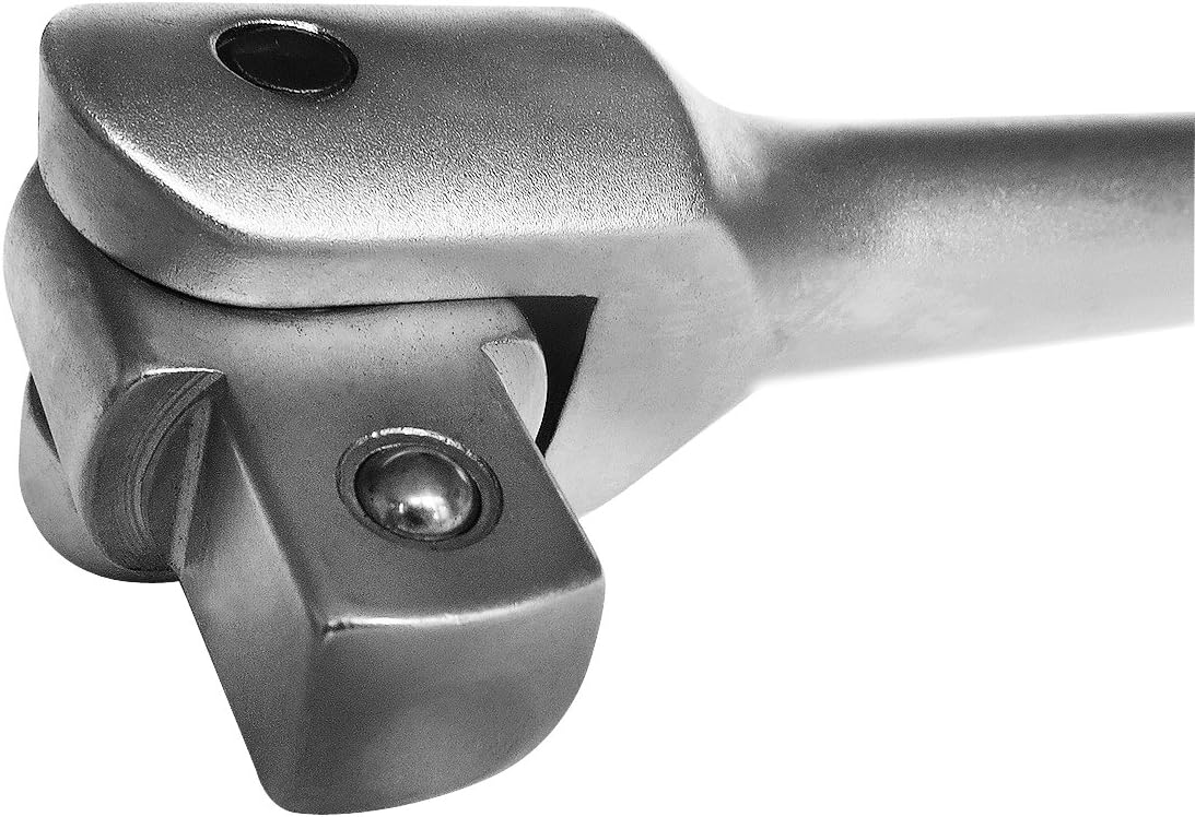 S&R Set Manche Clé à Douille Poignée Articulée 1/2" Avec Extension Et 3 Douilles 17 19 21 Poignee Articulee 600mm Extra Lourd Et Tres Resistant 16 Mm 1686 1931