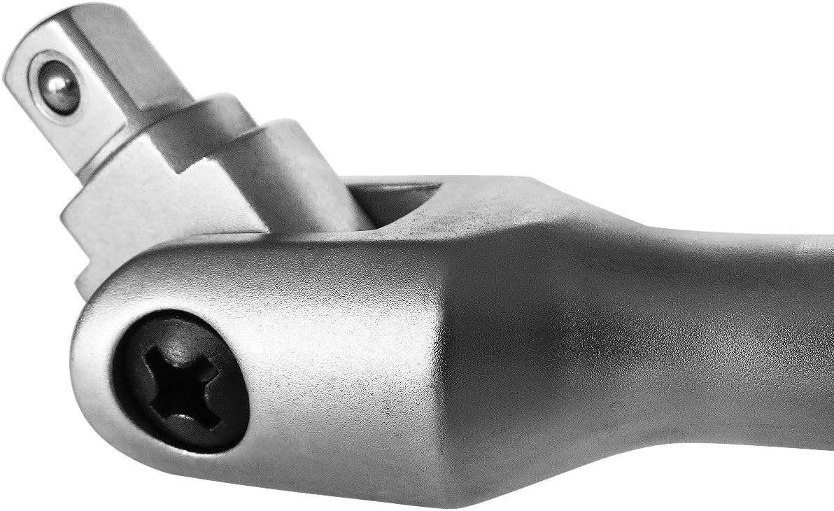 S&R Set Manche Clé à Douille Poignée Articulée 1/2" Avec Extension Et 3 Douilles 17 19 21 Poignee Articulee 600mm Extra Lourd Et Tres Resistant 16 Mm 1686 1931