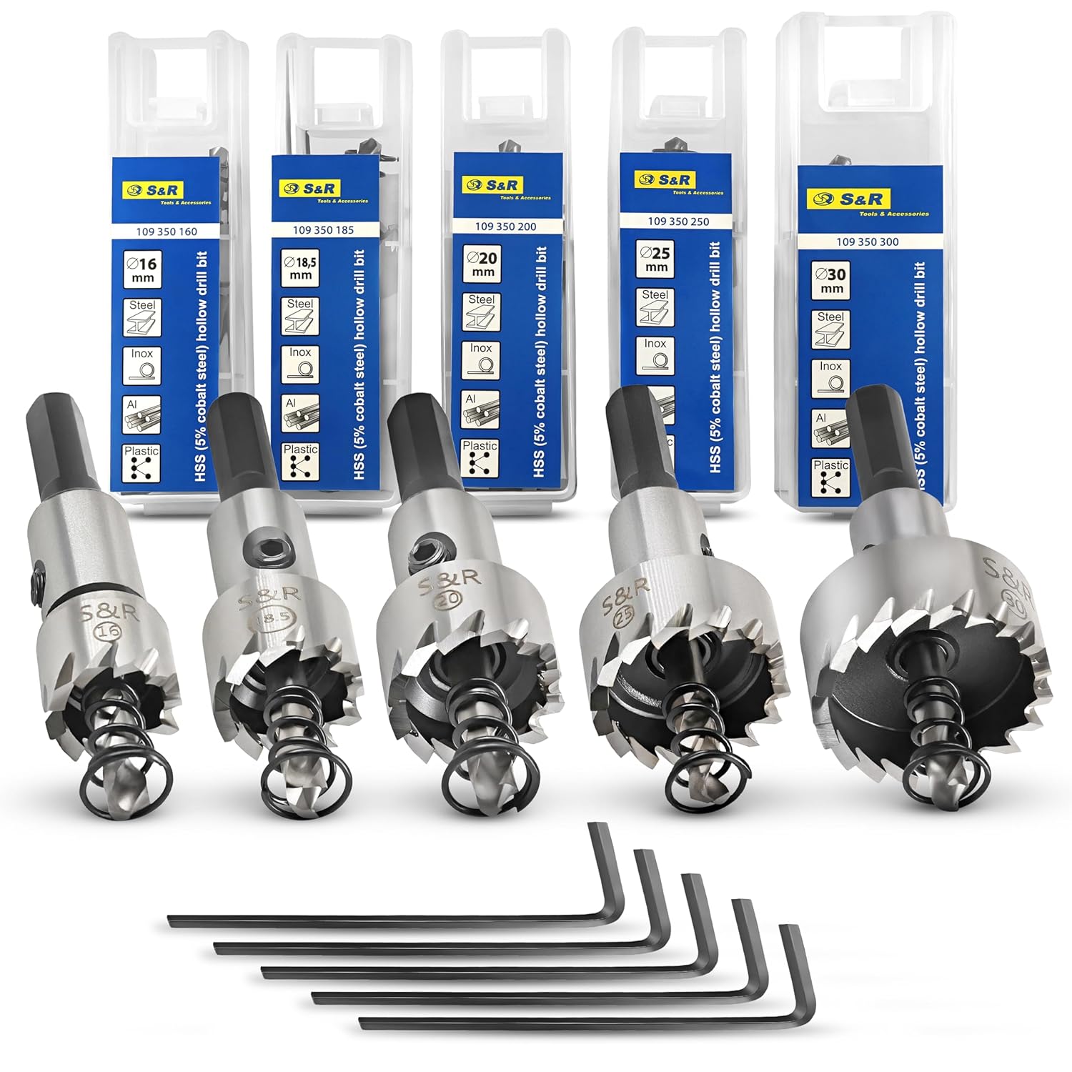 Lot De Scies Cloche HSS Cobalt - 16mm, 18.5mm, 20mm - Pour Métal - Neuves