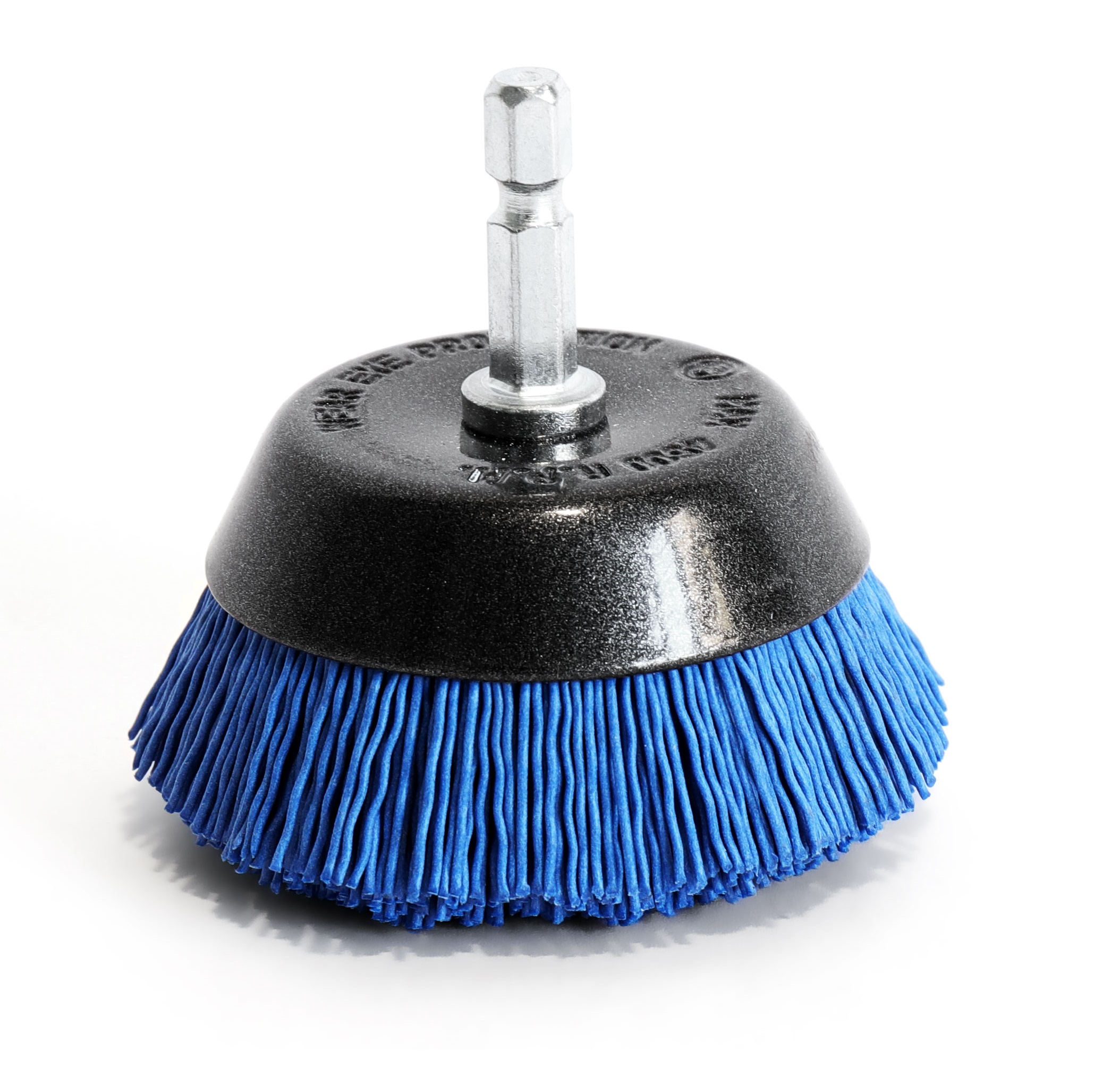 S&R Topfbürste 65 mm, Sechskant Schaft 1/4" (6,35 mm) mit feinem NYLON