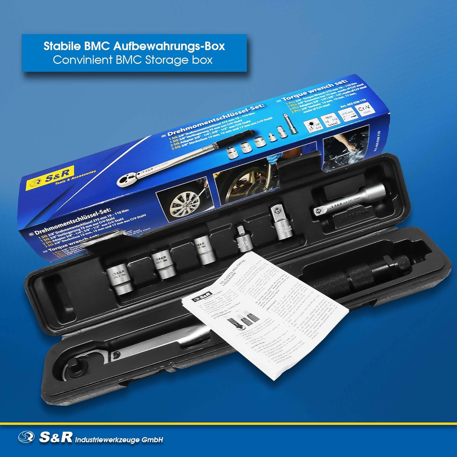 S&R Clé à Douille Articulée 3/4" 60 Cm Poignée Extra Longue - Qualité Industrielle Pour Démonter Roues