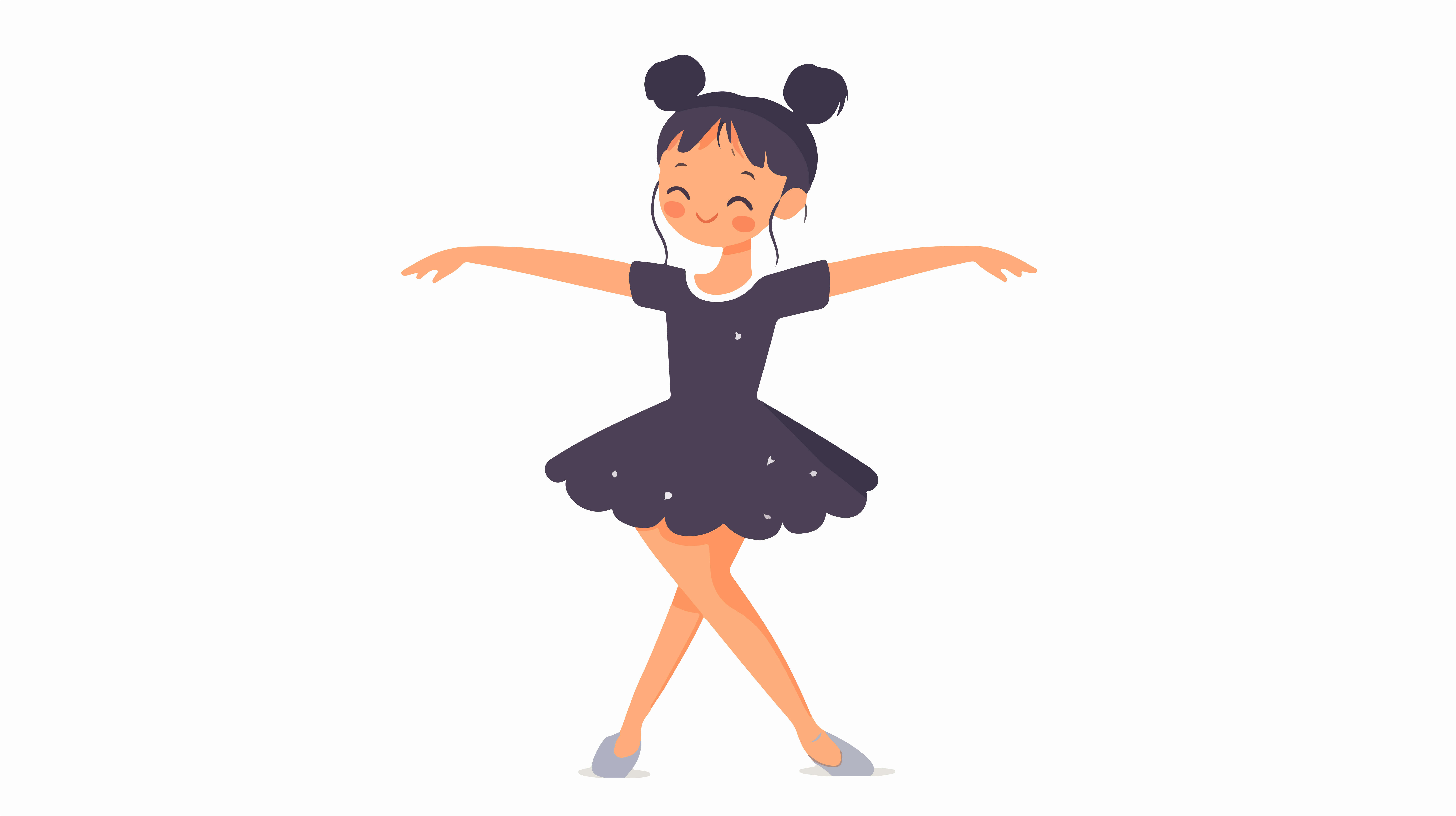 Illustration Ballerina mit zwei Dutts