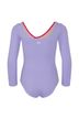 Langarm-Turnanzug für Gymnastik in Flieder, Rückenansicht