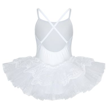 Kindertanz Kostüm Kinder Ballettkleid Mit Tütü Rock - Kurzärmlig, 93% Baumwolle, Für Mädchen Kurzarm Balletttrikot