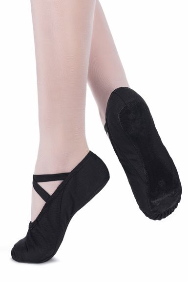 Ballet slippers "Dani", full leather sole, black